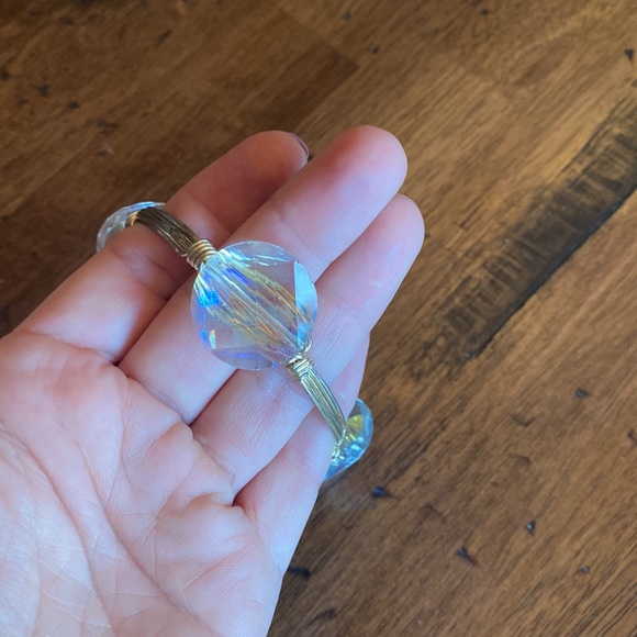 Costume bracelet with clear stone and gold wire, for small wrists - Picture 2 of 5